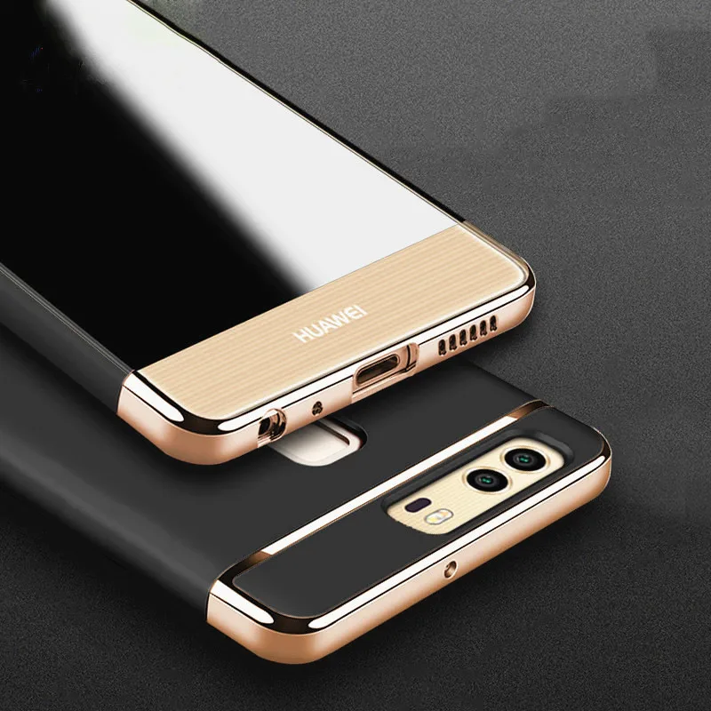 SHUOHU Роскошные 3 в 1 телефон чехлы для huawei P9 P8 Lite случае 2017 полная защита жесткого PC