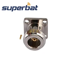 Superbat 10 шт. RF разъем N припоя Jack Женский 4 Отверстия Фланец крепление для полу rigid.086