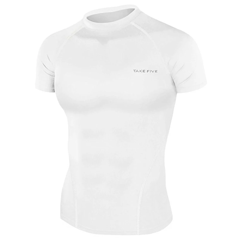 New Premium Take Five Для мужчин Сжатия Под Базовый Слои Топ Плотный Белый с длинным рукавом носить рубашки-047-