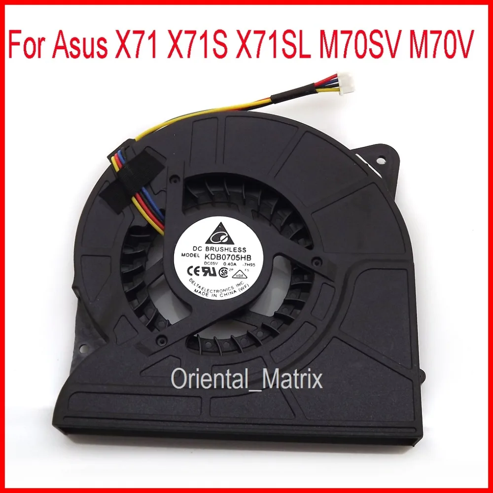 Оригинальный Новый KDB0705HB 7H95 DC5V 0.4A 4Pin для Asus X71 X71S X71SL M70SV M70V вентилятор процессора