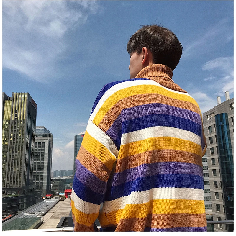 Korean Oversized Sweater Men Plaid  (11)
