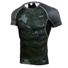 Camouflage Men's T-shirt Compression Running Shirt Men Quick Dry Short Sleeve Soccer Training T Shirt Gym Fitness Tight Rashgard quick dry fitted round neck short sleeve color block spliced men s training t shirt