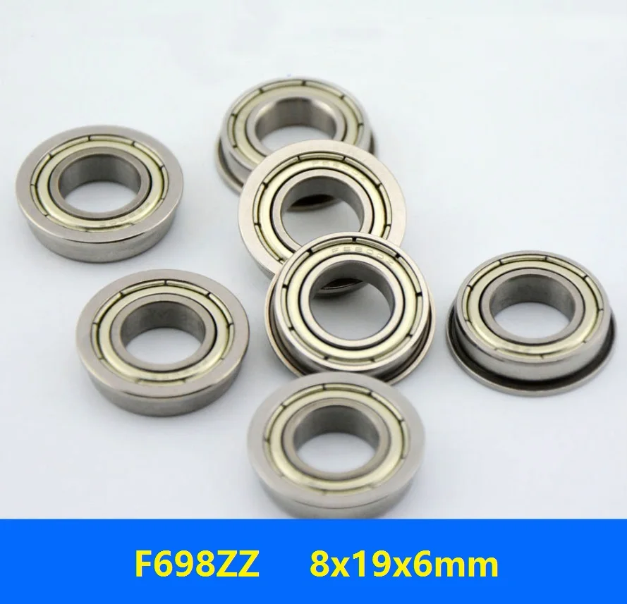 

20pcs/50pcs/100pcs F698ZZ F698Z F698-ZZ F698 Z ZZ shielded 8x19x6 mm Miniature flange Ball Bearing deep groove 8*19*6mm