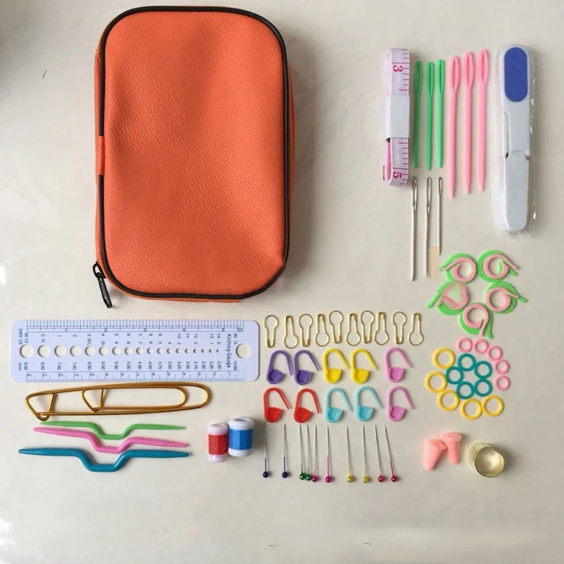 100 In 1 Full Crochet Hooks Set DIY 22 Crochet Hooks Needles Stitches Knitting Needles Craft Case Crochet Set Weaving Tools