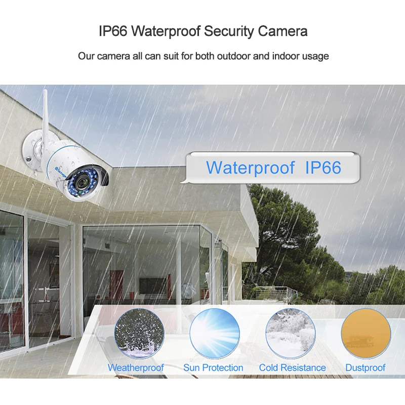 Techage 1080 P wifi IP камера домашний уличный водонепроницаемый сетевой 2MP аудио звук