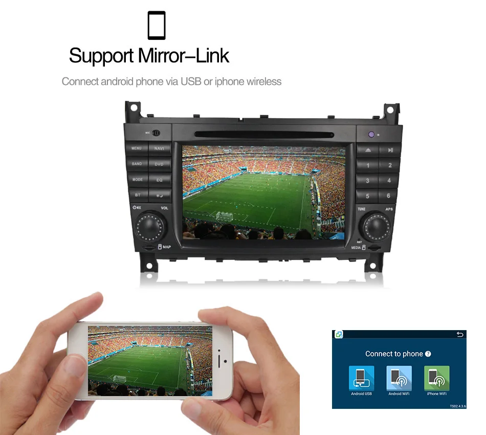 Top Free shipping! Pure Android7.1 Smart car navigation GPS DVD player for Mercedes/Benz W203 W209  C-Class C180 C200 CLK200 29