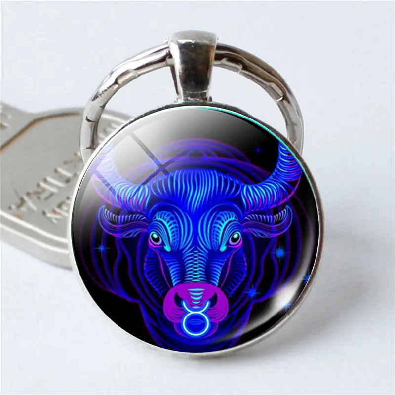 NEW Zodiac Sign Keychain 12 Constellation Leo Virgo Libra Scorpio Sagittarius Pendant Double Face Keyring Key Holder Birthday - Image 3