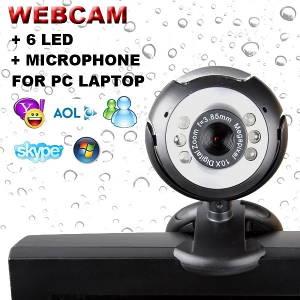 USB 2,0 50,0 M 6 светодиодный видео веб-камера Веб-камера со встроенным микрофоном для ноутбука Настольный ПК MSN Skype