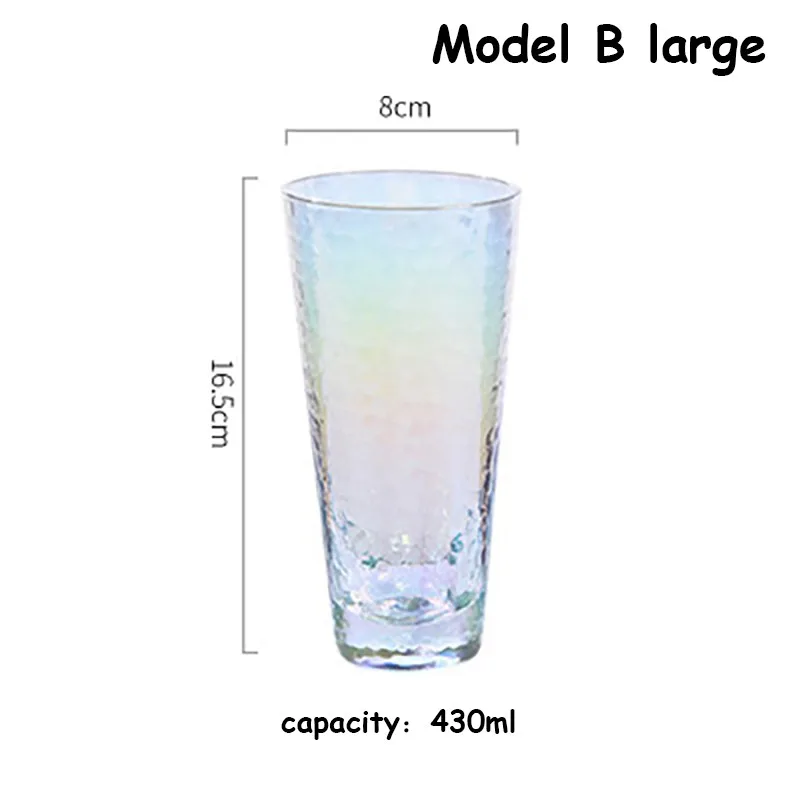 Красочные Хрустальные стеклянные воды es бессвинцовые радужные напитки чашки Посуда для напитков бар чаша для коктейля японские термостойкие стеклянные кружки 1 шт - Цвет: Model B-L