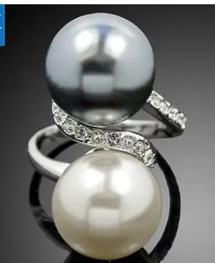

TR14 100% Real Freshwater Pearl & 100% Silver 925 ring round Shape Free Shipping