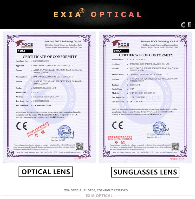 Розовые линзы солнцезащитные очки флэш-зеркало Цвета Антибликовое покрытие освещённости высокое качество EXIA оптический A12 серии