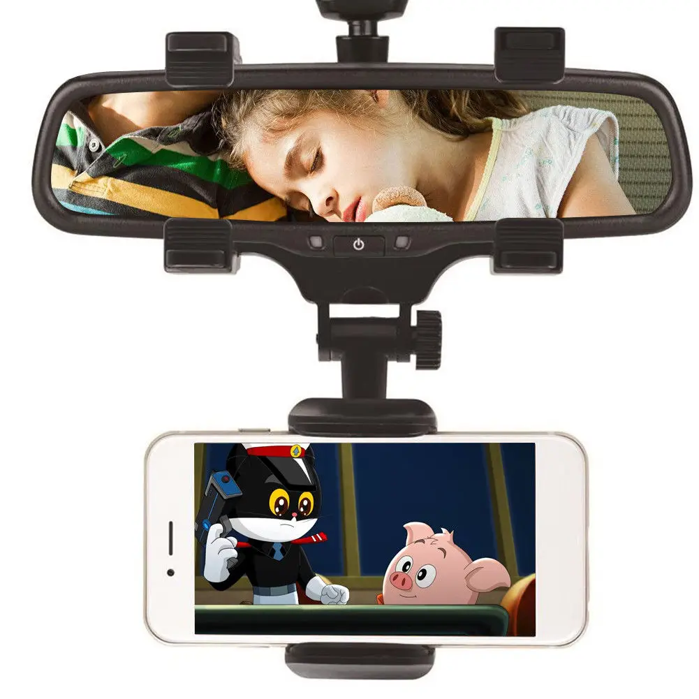 

Car Rearview Mirror Mount Holder Stand Cradle for Cell Phone GPS Universal 360 Degree Camera DVR Recorder Sunvisor