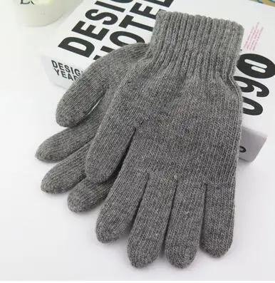 dark gray Осенне-зимние женские модные однотонные трикотажные теплые перчатки ярких цветов женские зимние вязаные перчатки TB276 - Цвет: dark gray