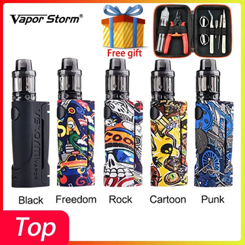 Optional gift Vape Cigarette Kit Vapor Storm ECO Vape kit Max 90W & 3.5ml Disposable Tank Box Mod Vape Electronic Cigarette Kit