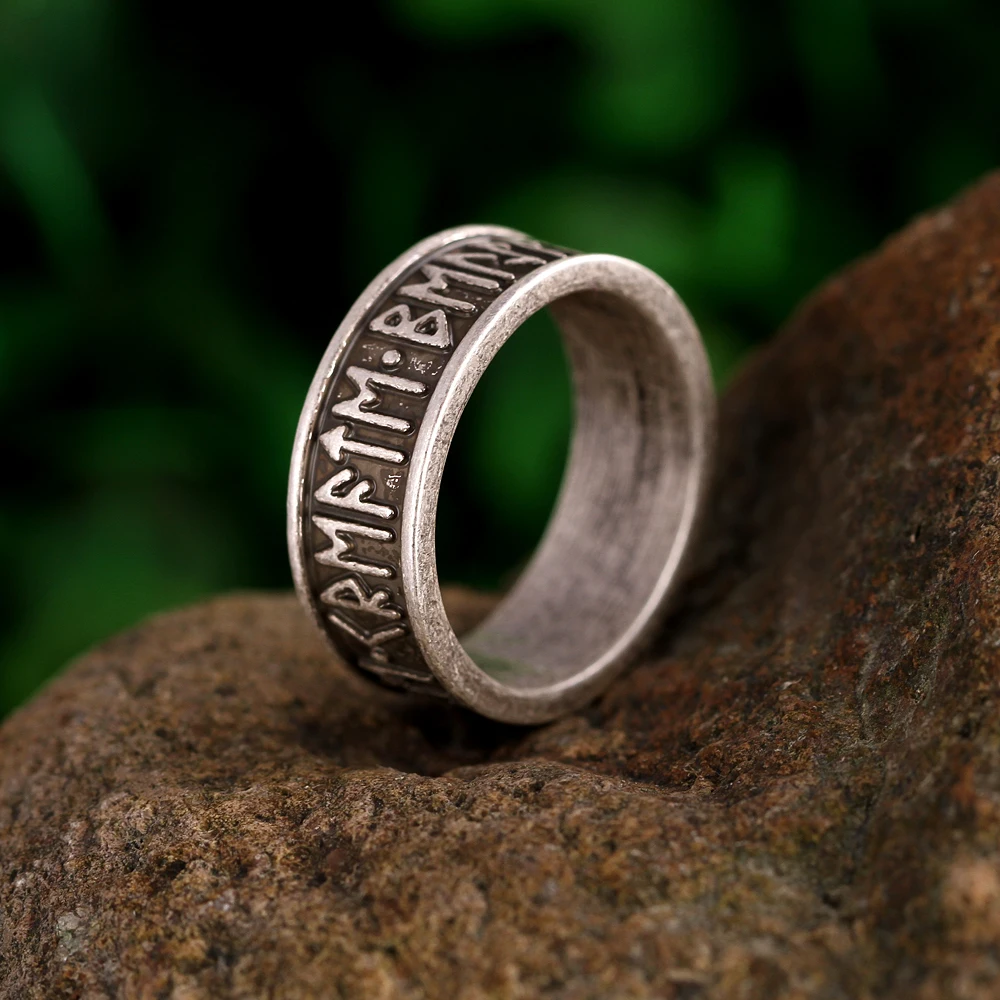 

1pc Viking Man's Rings Custom Rune Letter Signet Ring Wedding Anel Nordic Vintage Bague Men Jewelry