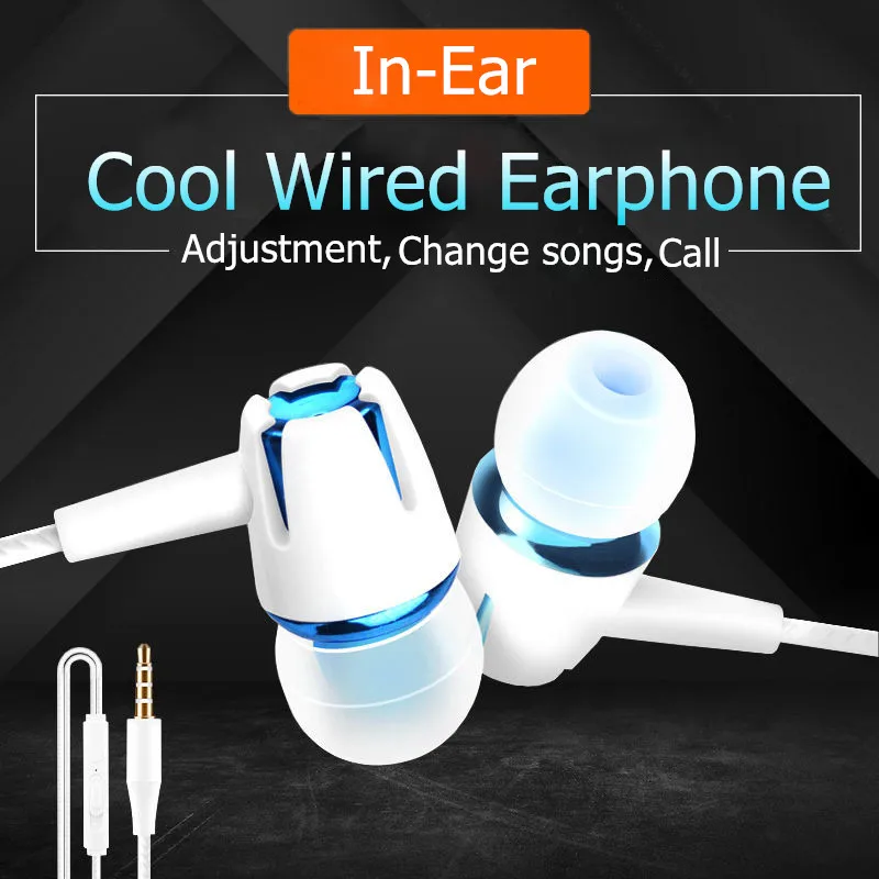 

Wired Earphone With Mic In-Ear Earbuds Handsfree Headset For Phone MP3 3.5mm Sport Earphones For IPhone 7 Samsung Xiaomi Huawei