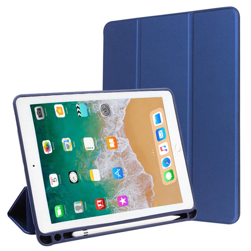 PU Leather Case for Apple iPad Pro 10.5 Flip Stand Smart Cover with Pencil Holder Slot Tablet Protective Case for iPad Pro 12 (27)