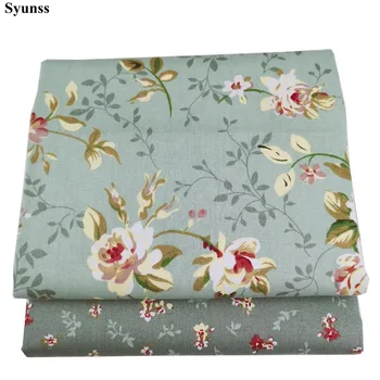 

Syunss Diy Patchwork Cloth For Quilting Baby Cribs Cushions Dress Sewing Tissus Gray Floral Printed Twill Cotton Fabric Tecido