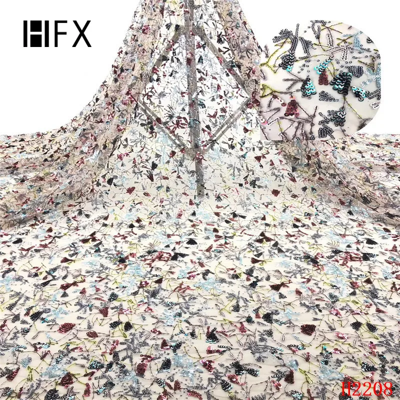 HFX Роскошные блёстки вышивка кружева ткань ручной работы DIY 3D Цветы одежда