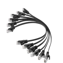 6 шт. 1 фут плоский Интернет сетевой кабель твердый Cat6 высокоскоростной патч сетевой кабель с Snagless Rj45 разъемы