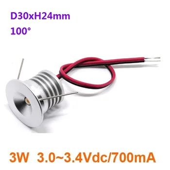 

LED Spot Light 10PCS/LOT 3W Mini Spot Light Ceiling Lighting Constant Current Cabinet Lamp DC3-3.4V DC9-28V AC85-277V