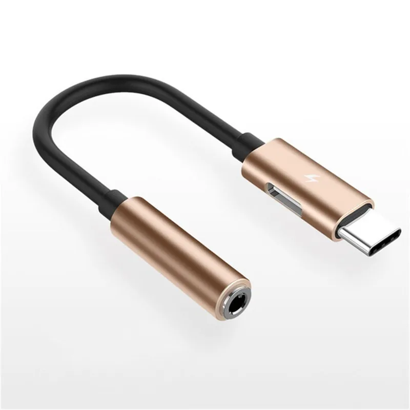 

Type-C Audio Charging Adapter 2 in 1 Type C Male to Female OTG 3.5mm Headphone Jack Charging Converter Fast Charging Adapter