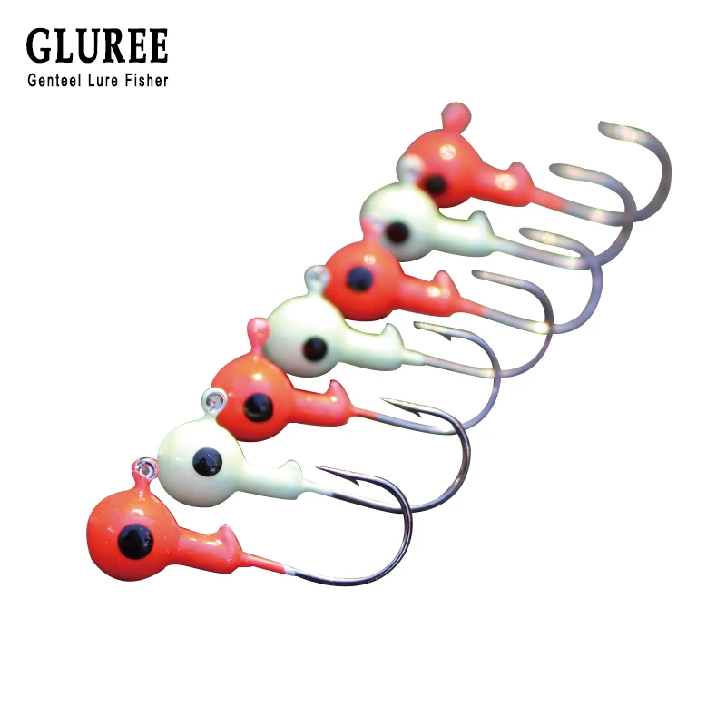 GLUREE 1Pcs 1.75g Fishing Hook Lead Head Jig Bait for Soft Lure Carp Tackle FishHooks Accessories | Спорт и развлечения