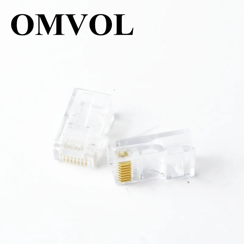 Латунные булавки! RJ45 8P8C модульный разъем Сетевые штекеры 8 Pin CAT5 сетевой