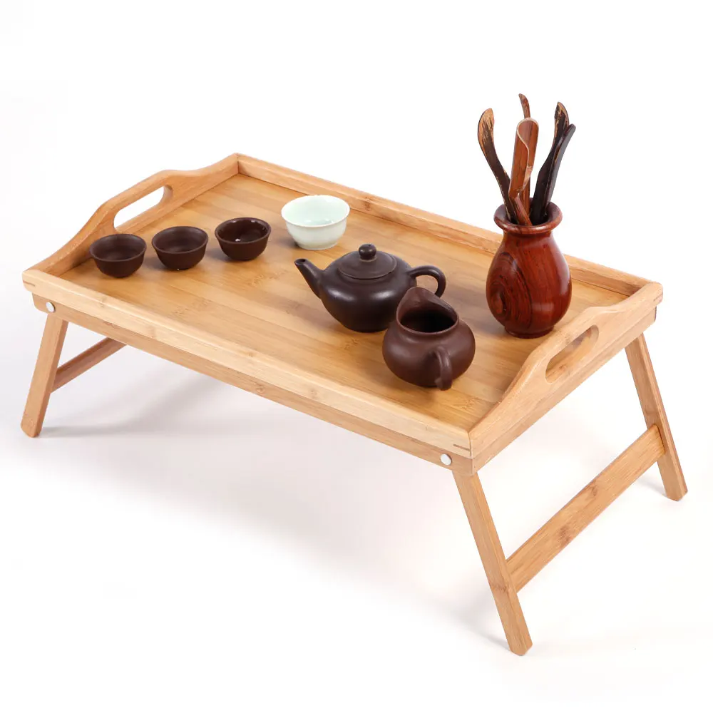 

Lovinland Simple Bamboo Tea Table Wood Color -US stock