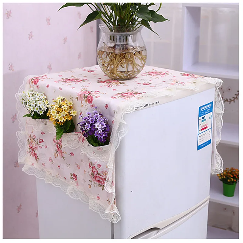 Кружевной Цветок пылезащитный чехол для холодильника сад многоцелевой хранение, портфель для хранения мешок, мешок для вещей однодверный холодильник пылезащитный чехол