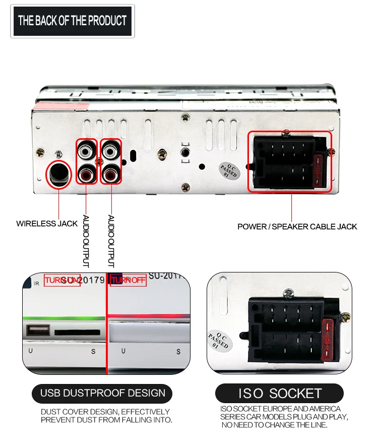 Авто 1din Bluetooth 12 V 4x60 Вт автомобильный радиоприемник 1 din автомобильный аудио Hands-free Mp3 плеер USB AUX авто радио с стойка для мобильного телефона