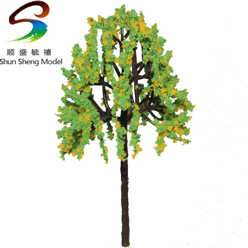 Модель дерева Пластик модель дерева высокого is90mm желтый и светло-зеленого цвета дерево