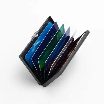 

New Arrival Business Men Stainless Steel Mini ID Credit Card Holder Box Anti-scan Women Bank Cards Metal Case AB@W3 Women bag