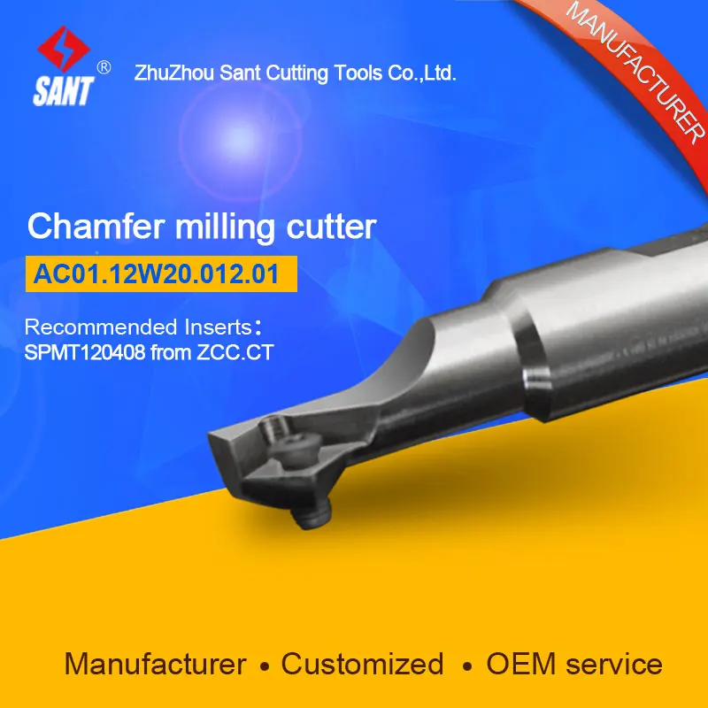 

Milling machine tools chamter milling tools AC01.12W20.012.01 milling cutter with inserts CMA01-012-XP20-SP12-01