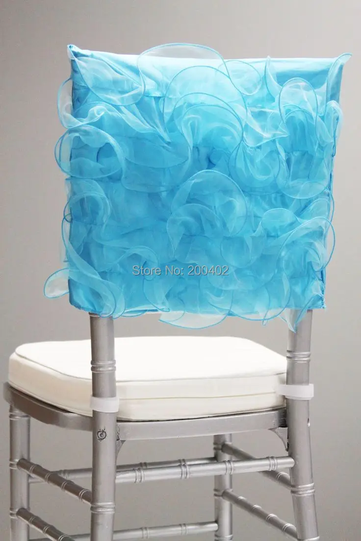 free shipping fancy turquoise organza chair cover for weddings chiavari chairsin Chair Cover