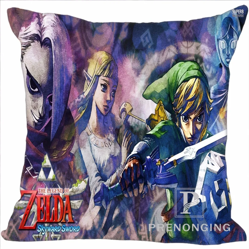 Custom Pillowcase Legend of Zelda Ocarina Square Zipper Pillow Cover Print Your Pictures(one side)180117#53