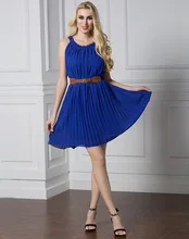 Plus Size 5XL 6XL 7XL 2017 Estilo Verão das Mulheres Plissadas Vestidos de Chiffon Azul, Céu azul Casual Dress Vestido amarelo Tamanho Grande