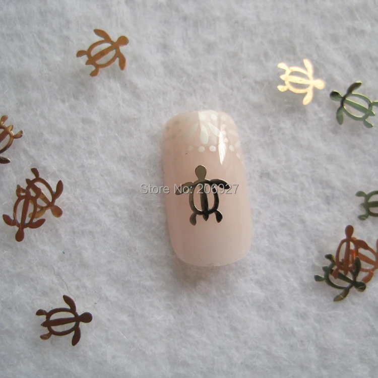 Ms283 2 100pcs Gold Cute Turtle Metal Sticker Nail Art Ms283 2 100pcs Gold Cute Turtle Metal Sticker Nail Art Decoration Non Adhesive In Rhinestones Decorations From Beauty