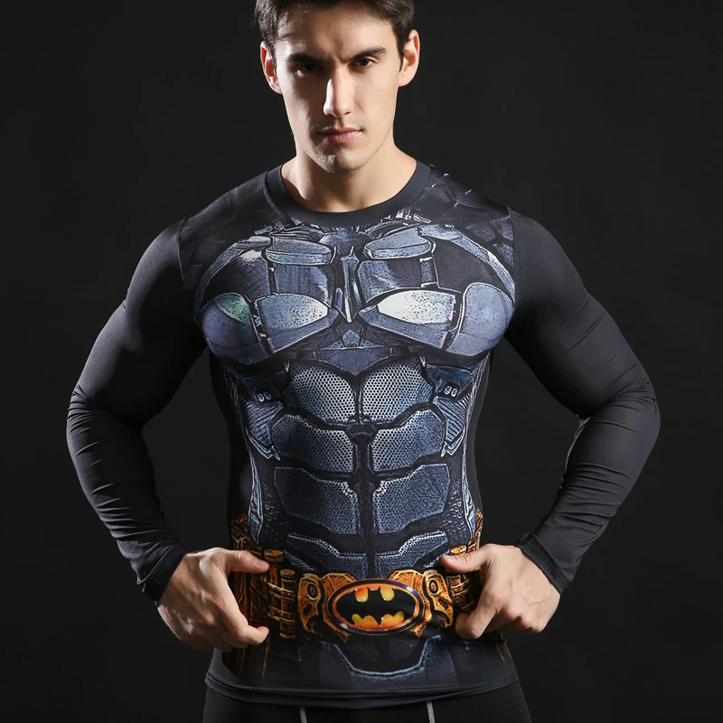 

ZOOTOP BEAR Fitness Compression Shirt Men Anime Superhero Punisher Skull Batman Superman 3D T Shirt Bodybuilding Crossfit tshirt