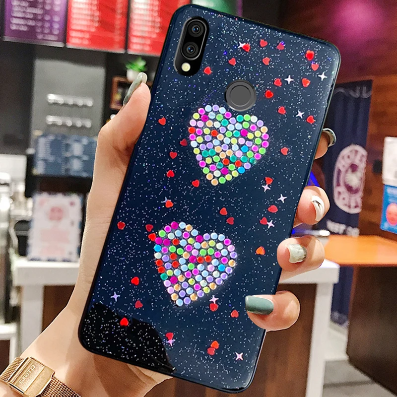 Чехол для Huawei Honor 8 с блестящим Силиконовым чехол Lite Diamond Double Love корпус рисунком Play