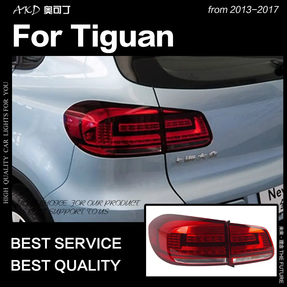 AKD автомобильный Стайлинг для VW Tiguan задние фонари 2013- Tiguan светодиодный задний фонарь светодиодный DRL Dynami сигнал тормоза заднего хода авто аксессуары