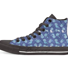 Galaxy cats дизайн дышащая Повседневная Высокая обувь на шнуровке холщовая обувь кеды для Прямая