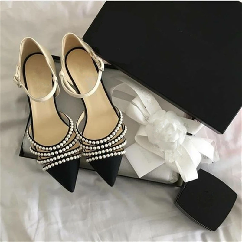 

Fashion Concise Ankle Strap Flats Women Bohemia Pearl Sandals Summer Styles String Bead Party Casual Shoes Women Tenis Feminino