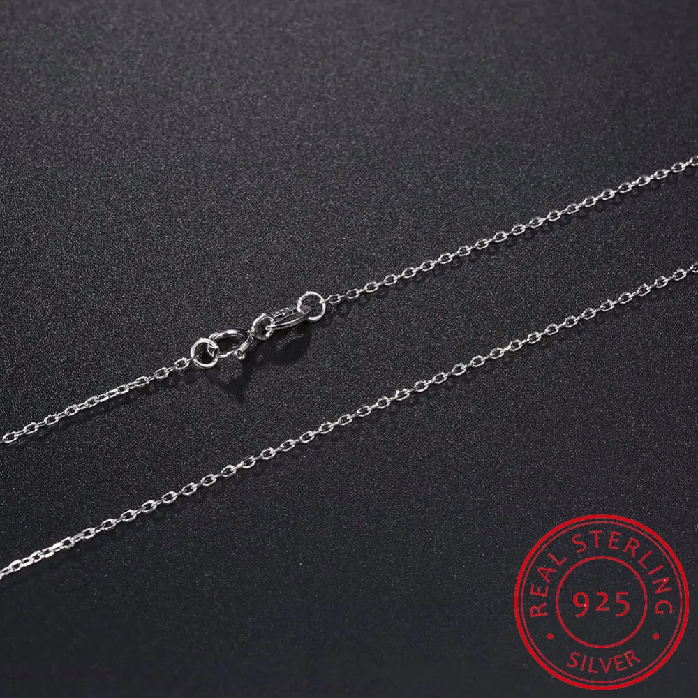 

16" 18" Thin Slim Real 925 Sterling Silver Rolo Link Chains Necklace Women Kids Girls Jewelry Kolye Colier 40cm 45cm 0.5mm