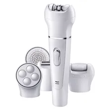 5 в 1 перезаряжаемый набор для чистки лица электрическая щетка для чистки лица, массажер, Женская бритва, эпилятор, удалитель мозолей на ногах моющийся
