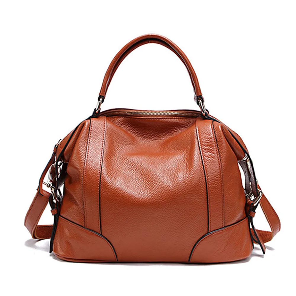 

Fashion Women Genuine Leather Handbag First Layer Cowhide ladies handbags messenger bag Female Messenger Bags 2 Sizes
