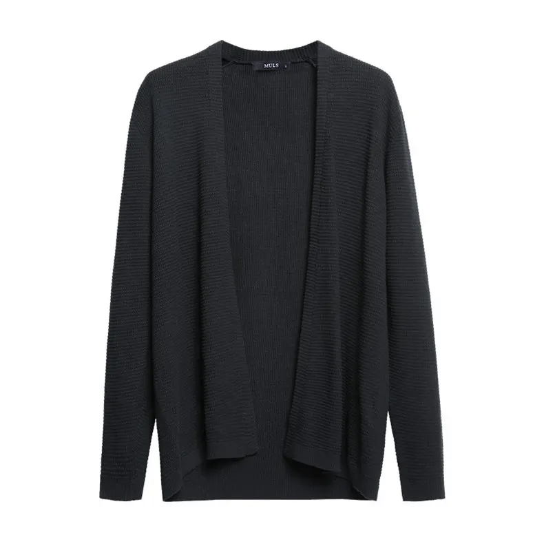 MuLS 100% Cotton Cardigans Men Spring Autumn Thicken Male Sweaters Cardigan Coat Men Brand Winter Dot Black Green Size XXL XXXL-08