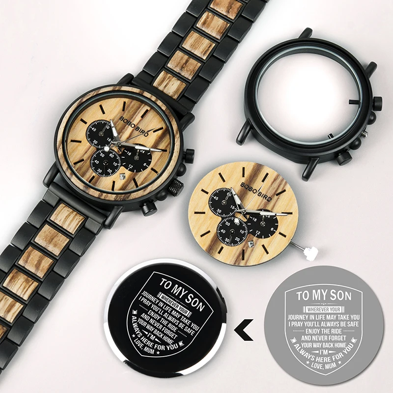 Free Engraving BOBO BIRD Personalized Men Watch Top Wooden Timepieces Custom Watches Best Gift for Man Dad Husband Boyfriend