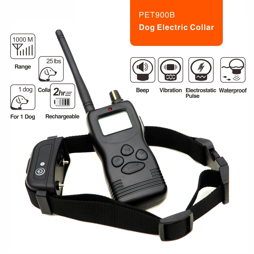 Collar Dogs Electronic Pet Shock Collar 1000M Shock & Vibration Multi