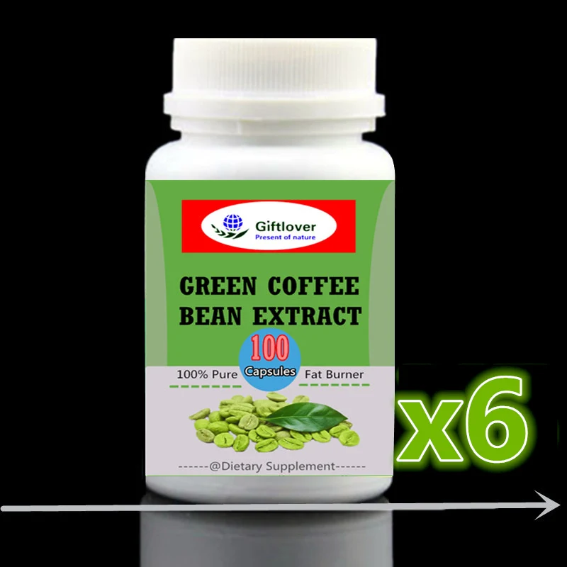 

6 bottle 600pcs Fast Slimming Pure Green Coffee Bean Extract,burn fat,weight loss,Help Combat Appetite,Increase metabolism